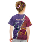 Personalised Broncos And Storm Rugby Kid T Shirt Sporty Version