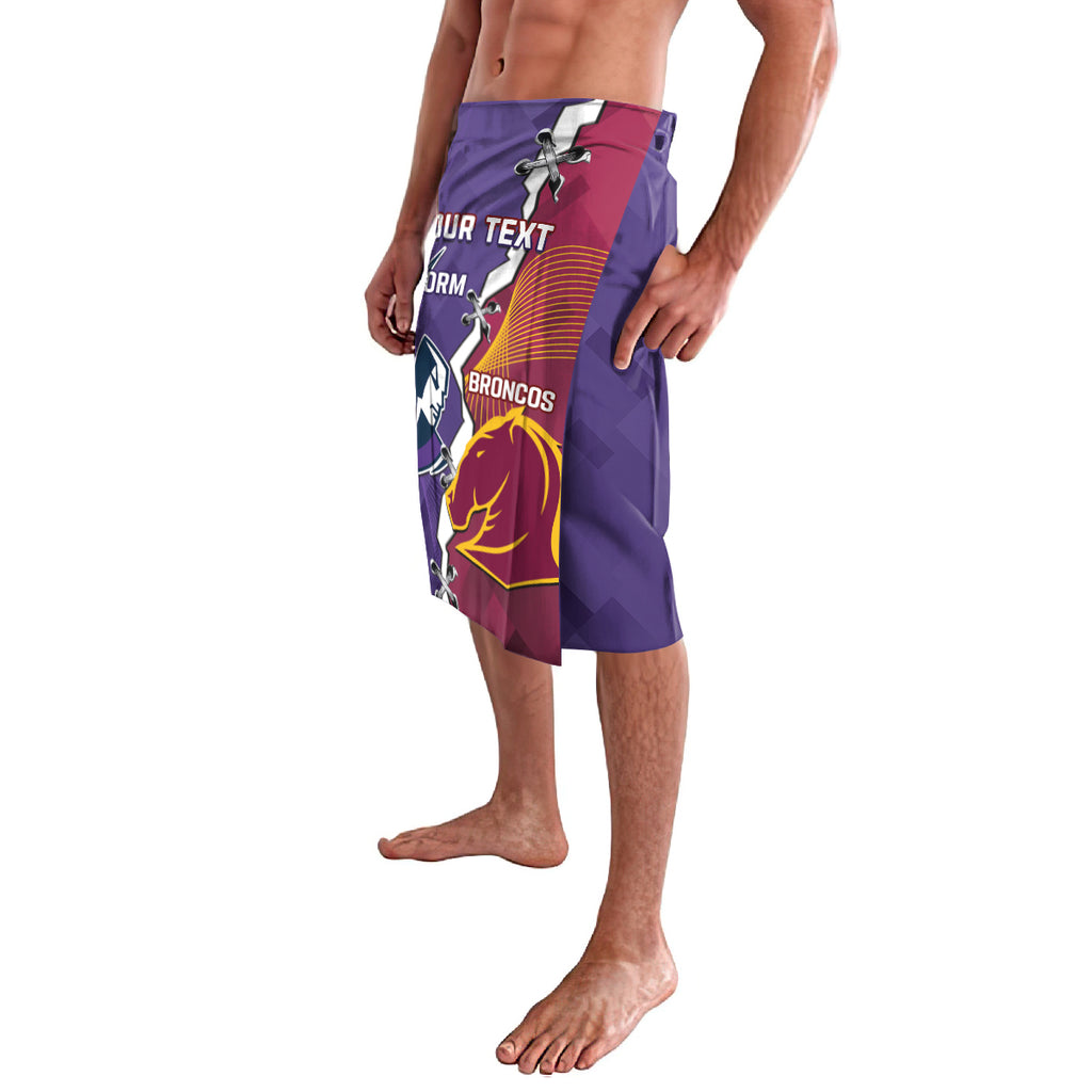 Personalised Broncos And Storm Rugby Lavalava Sporty Version