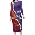 Personalised Broncos And Storm Rugby Long Sleeve Bodycon Dress Sporty Version