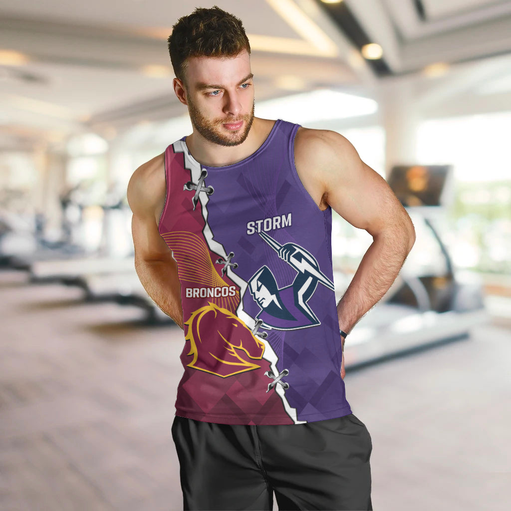 Personalised Broncos And Storm Rugby Men Tank Top Sporty Version