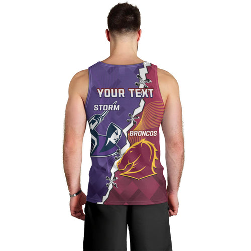 Personalised Broncos And Storm Rugby Men Tank Top Sporty Version