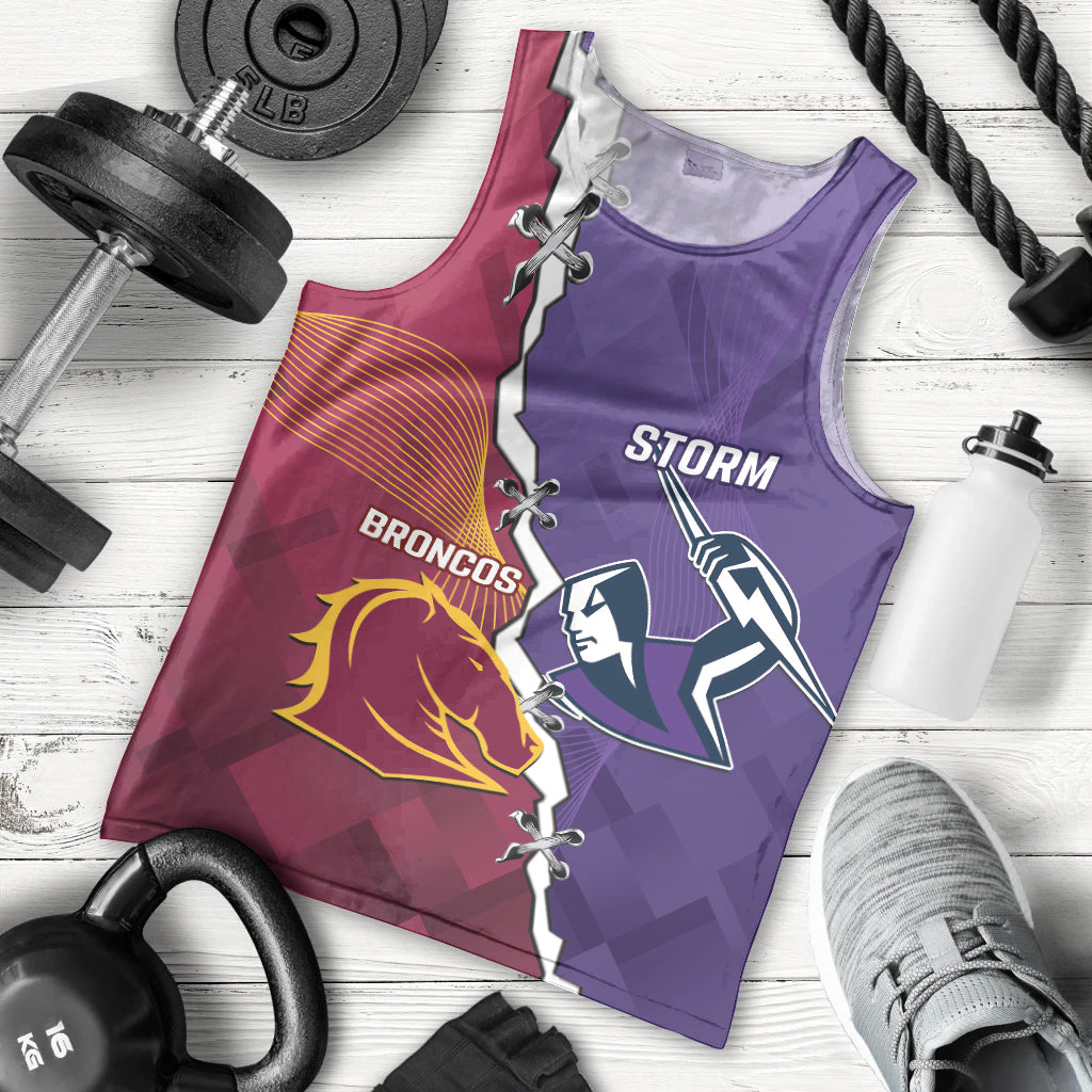 Personalised Broncos And Storm Rugby Men Tank Top Sporty Version