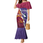 Personalised Broncos And Storm Rugby Mermaid Dress Sporty Version