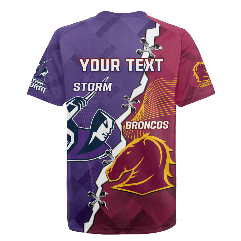 Personalised Broncos And Storm Rugby Rugby Jersey Sporty Version