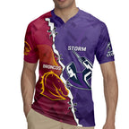 Personalised Broncos And Storm Rugby Rugby Jersey Sporty Version