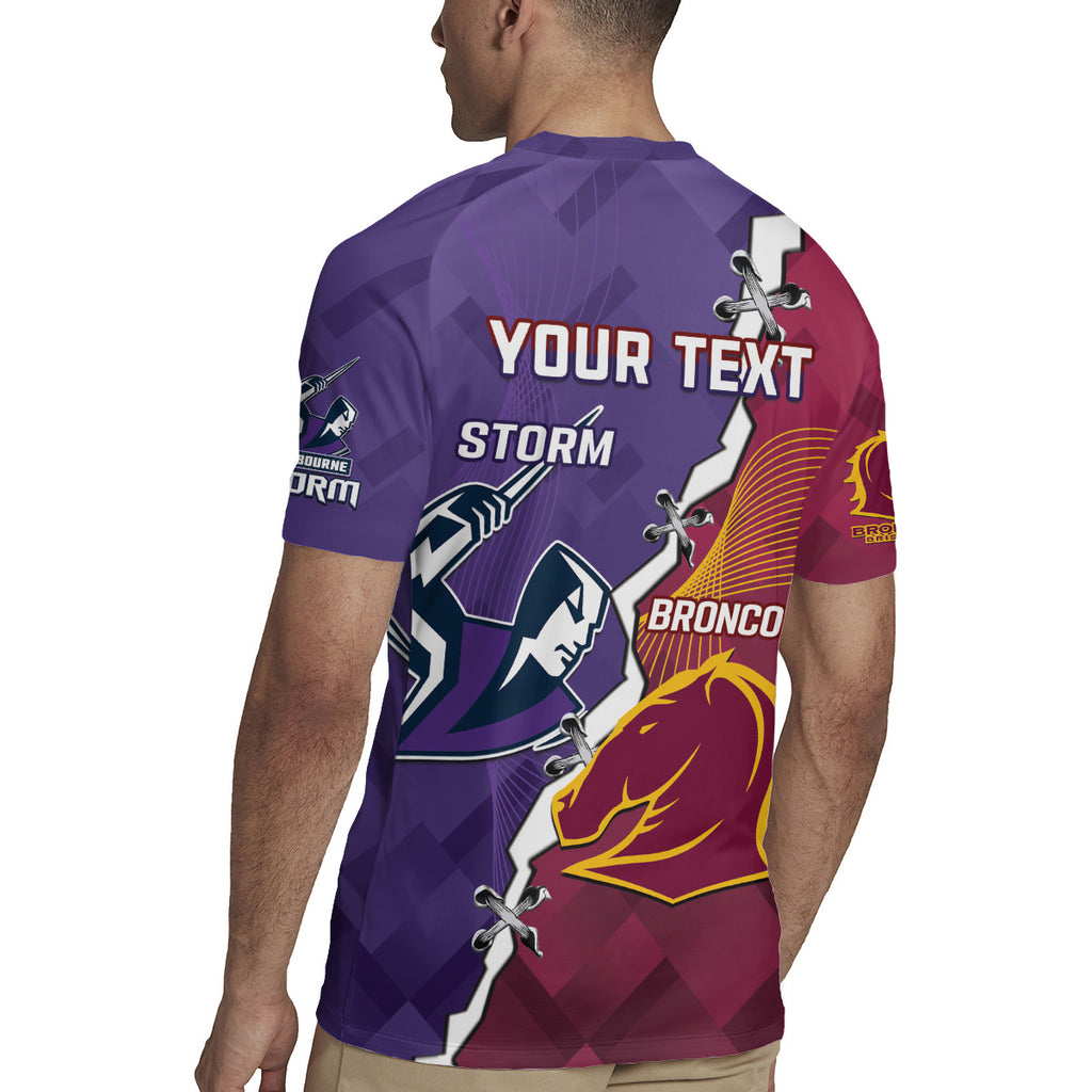 Personalised Broncos And Storm Rugby Rugby Jersey Sporty Version