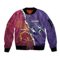 Personalised Broncos And Storm Rugby Sleeve Zip Bomber Jacket Sporty Version