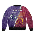 Personalised Broncos And Storm Rugby Sleeve Zip Bomber Jacket Sporty Version