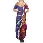 Personalised Broncos And Storm Rugby Summer Maxi Dress Sporty Version