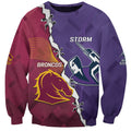 Personalised Broncos And Storm Rugby Sweatshirt Sporty Version