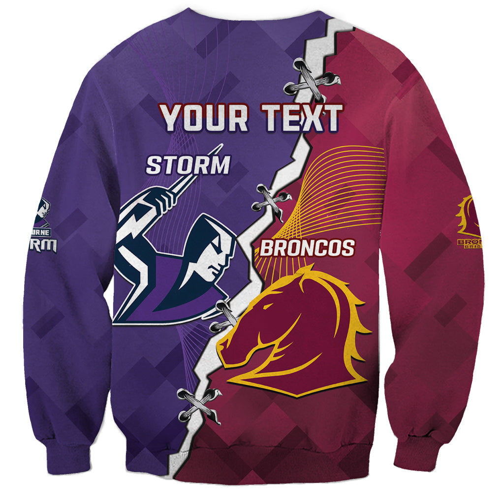 Personalised Broncos And Storm Rugby Sweatshirt Sporty Version