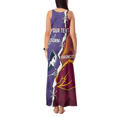 Personalised Broncos And Storm Rugby Tank Maxi Dress Sporty Version