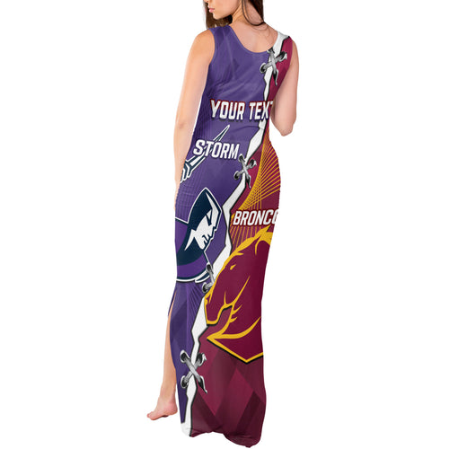 Personalised Broncos And Storm Rugby Tank Maxi Dress Sporty Version