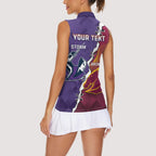 Personalised Broncos And Storm Rugby Women Sleeveless Polo Shirt Sporty Version