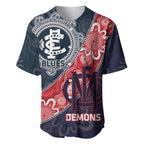 Personalised Demons And Blues Football Baseball Jersey Aboriginal Art