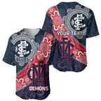 Personalised Demons And Blues Football Baseball Jersey Aboriginal Art