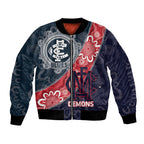 Personalised Demons And Blues Football Bomber Jacket Aboriginal Art