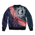 Personalised Demons And Blues Football Bomber Jacket Aboriginal Art