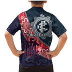 Personalised Demons And Blues Football Family Matching Mermaid Dress and Hawaiian Shirt Aboriginal Art