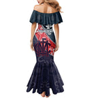 Personalised Demons And Blues Football Family Matching Mermaid Dress and Hawaiian Shirt Aboriginal Art