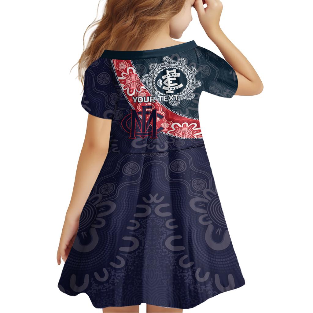 Personalised Demons And Blues Football Family Matching Puletasi and Hawaiian Shirt Aboriginal Art