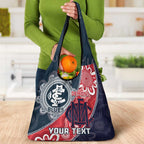 Personalised Demons And Blues Football Grocery Bag Aboriginal Art