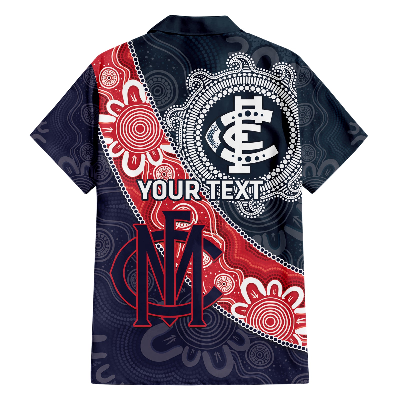 Personalised Demons And Blues Football Hawaiian Shirt Aboriginal Art