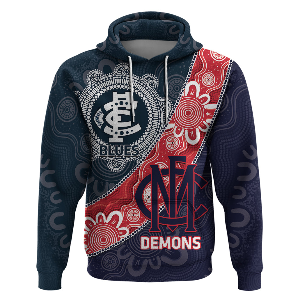 Personalised Demons And Blues Football Hoodie Aboriginal Art