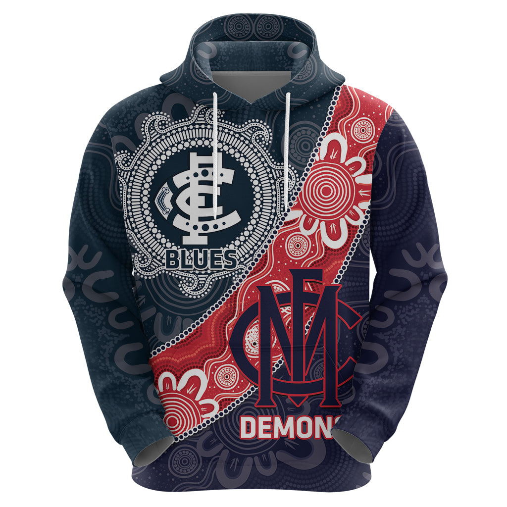 Personalised Demons And Blues Football Hoodie Aboriginal Art