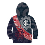 Personalised Demons And Blues Football Kid Hoodie Aboriginal Art