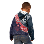 Personalised Demons And Blues Football Kid Hoodie Aboriginal Art