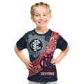Personalised Demons And Blues Football Kid T Shirt Aboriginal Art