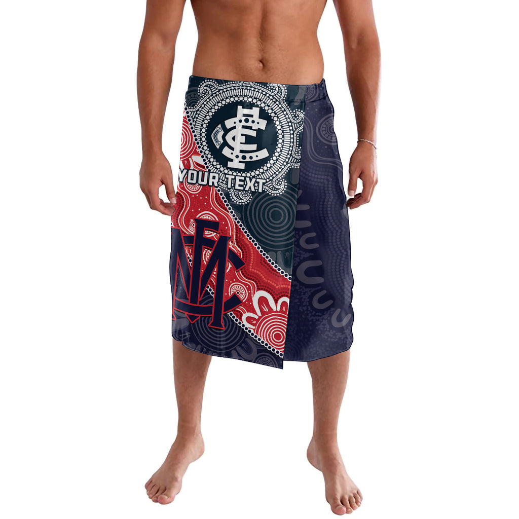 Personalised Demons And Blues Football Lavalava Aboriginal Art