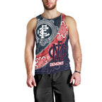 Personalised Demons And Blues Football Men Tank Top Aboriginal Art