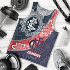Personalised Demons And Blues Football Men Tank Top Aboriginal Art