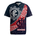 Personalised Demons And Blues Football Rugby Jersey Aboriginal Art