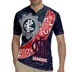 Personalised Demons And Blues Football Rugby Jersey Aboriginal Art