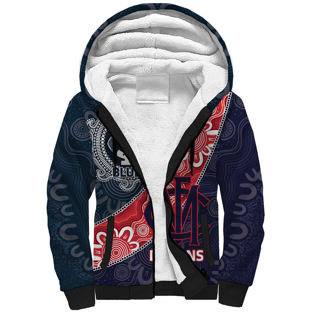 Personalised Demons And Blues Football Sherpa Hoodie Aboriginal Art