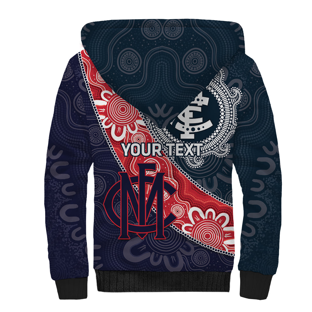 Personalised Demons And Blues Football Sherpa Hoodie Aboriginal Art