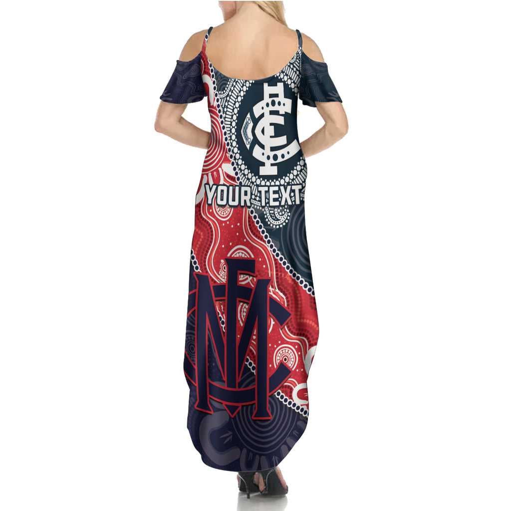 Personalised Demons And Blues Football Summer Maxi Dress Aboriginal Art