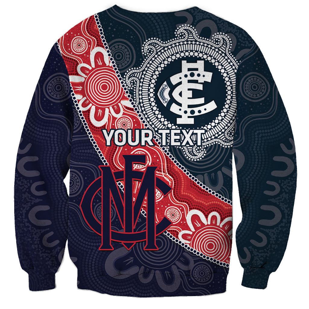 Personalised Demons And Blues Football Sweatshirt Aboriginal Art