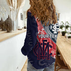 Personalised Demons And Blues Football Women Casual Shirt Aboriginal Art