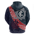 Personalised Demons And Blues Football Zip Hoodie Aboriginal Art