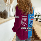QLD Maroons And NSW Blues Rugby Women Casual Shirt Sporty Version 2023 LT14