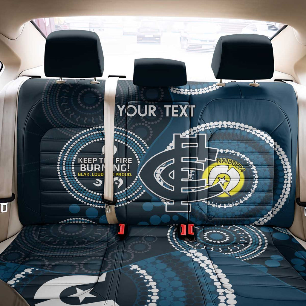 Custom AFL Carlton NAIDOC Week Back Car Seat Cover Keep The Fire Burning Indigenous Art