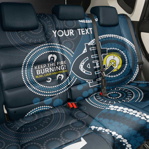 Custom AFL Carlton NAIDOC Week Back Car Seat Cover Keep The Fire Burning Indigenous Art