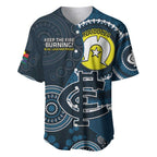 Custom AFL Carlton NAIDOC Week Baseball Jersey Keep The Fire Burning Indigenous Art