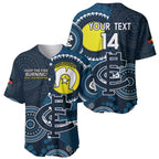 Custom AFL Carlton NAIDOC Week Baseball Jersey Keep The Fire Burning Indigenous Art