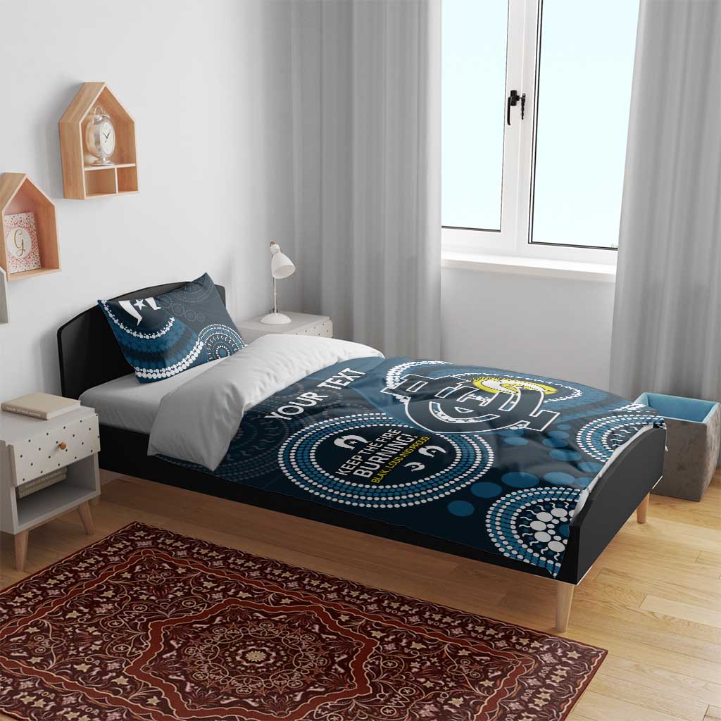 Custom AFL Carlton NAIDOC Week Bedding Set Keep The Fire Burning Indigenous Art
