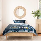 Custom AFL Carlton NAIDOC Week Bedding Set Keep The Fire Burning Indigenous Art